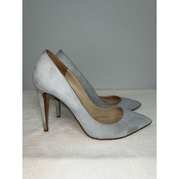Ralph Lauren Purple Label Baby Blue Suede Heel Pump 38.5 US 8-8.5 - Picture 1 of 8